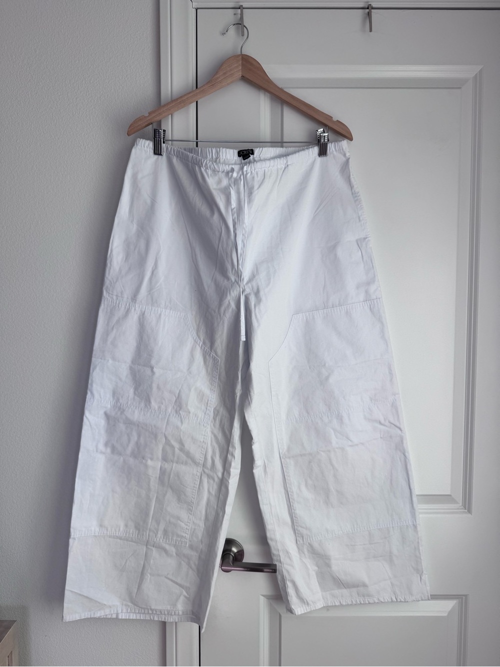 NWT J Crew Luna Pants In Cotton Poplin In White Size L